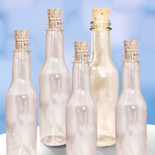 20 Plastic Bottles & Corks for Message in a Bottle Invitations by Invitation In A Bottle