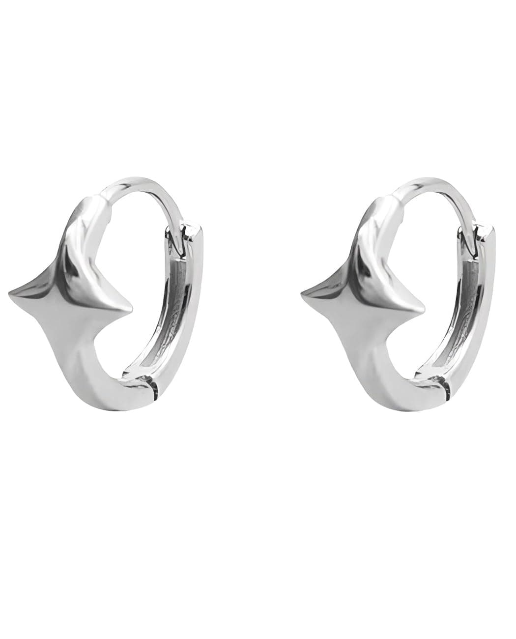 Men's Earring Hoop 925 Sterling Silver Hoop Earring for Men Round Huggie Silver Mens Hoops Earrings Ear Piercings (Asterisks)