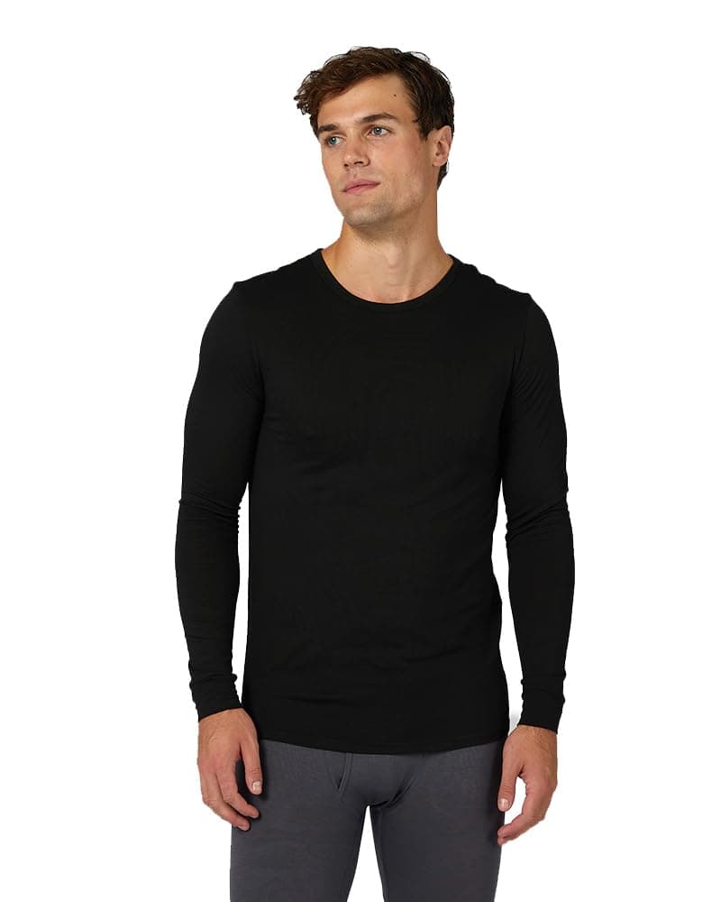 Heat Men's Lightweight Crew Baselayer Top | Form Fitting | Long Sleeve| 4-Way Stretch | Thermal