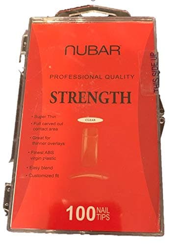 NUBARSet of 4 (4x100 counts) Professional Quality Strength Clear Nail Tips with Hard Case