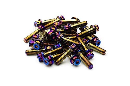 SRR Hardware Neo Chrome Two Piece Split Rim Assembly Bolts M7 x 24mm 10.9 HT Steel for BBS RM OZ Wheels (80)