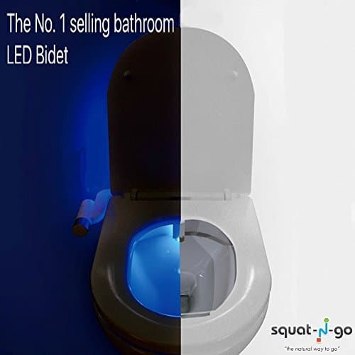 Wash N Go LED Bidet - Night Light and Bidet Toilet Seat Attachment | Easily Attaches to Household Toilets | EXCLUSIVE LED LIGHT BIDET 1100 |