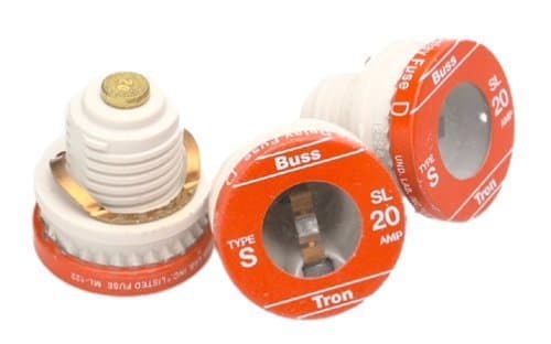 BP/SL-20 20 Amp Time Delay Loaded Link Rejection Base Plug Fuse, 125V UL Listed Carded, 3-Pack by Bussmann