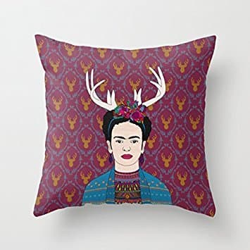 Deer Frida Funny Fasfion Design Decorative Throw Pillow Cover Cushion Case 18X18 Inch