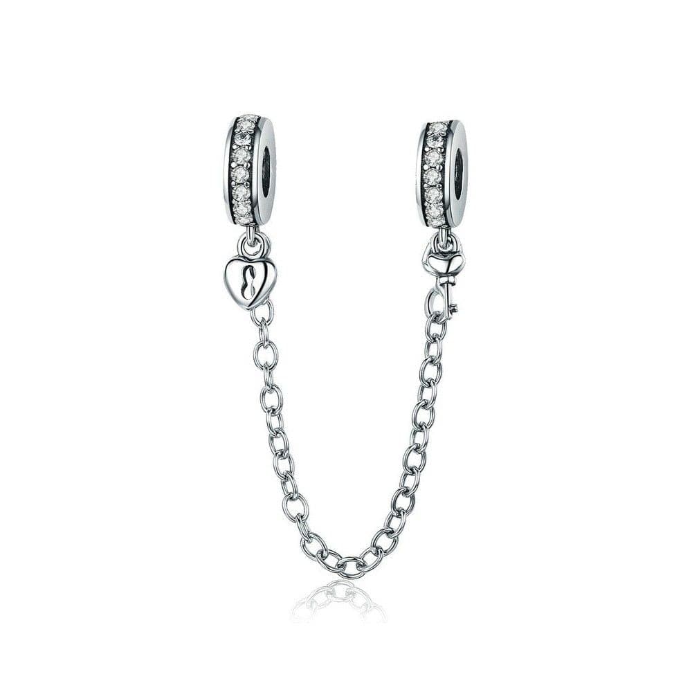 Mijn bedels Sterling Silver Safety Chain Key and Lock