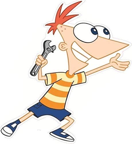 WiggleWalls 7 Inch Phineas and Ferb Decal Disney XD Repositionable Removable Peel Self Stick Wall Sticker Art Home Decor (Decoration for Walls Laptop Tumbler) 5 by 7 inch