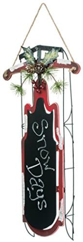Chalkboard Retro Red Sled 15 inch Christmas Ornament