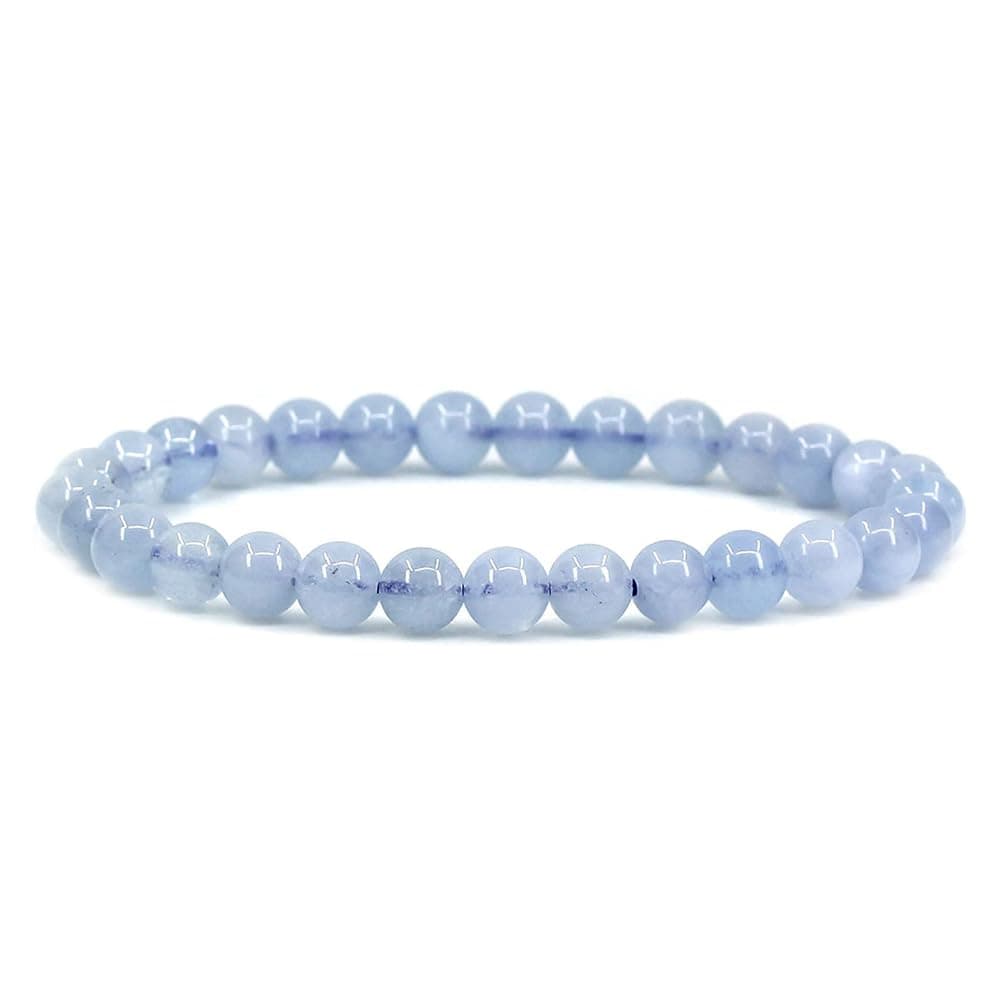 Handmade Gem Semi Precious Gemstone 6mm Round Beads Stretch Bracelet 7'' Unisex'