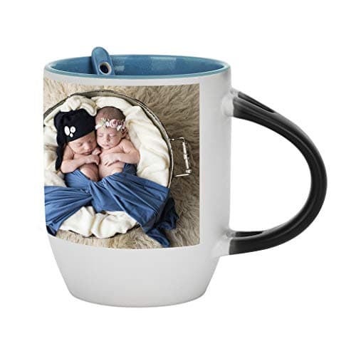 Ceramic Photo Coffee Mugs, Custom Photo Picture Text Logo Mug Magic Heat Sensitive Color Changing Coffee Mug Milk Tea Cup Personalized Gifts for Family Lovers Friends