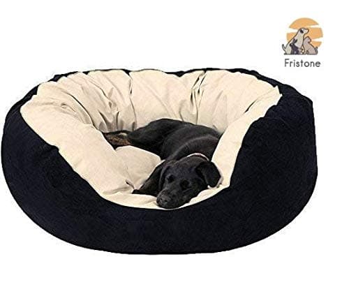 FRISTONE Soft and Reversible Dual Color Dog Bed -(Cream/Black-Color)-Small