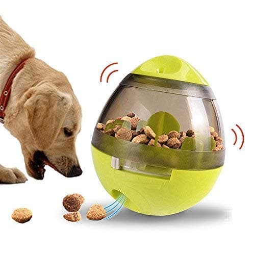 TeaQ Treat Dispenser for Dogs Interactive Toys with Adjustable Food Hole Roly-poly Fun Puzzle Games IQ Training