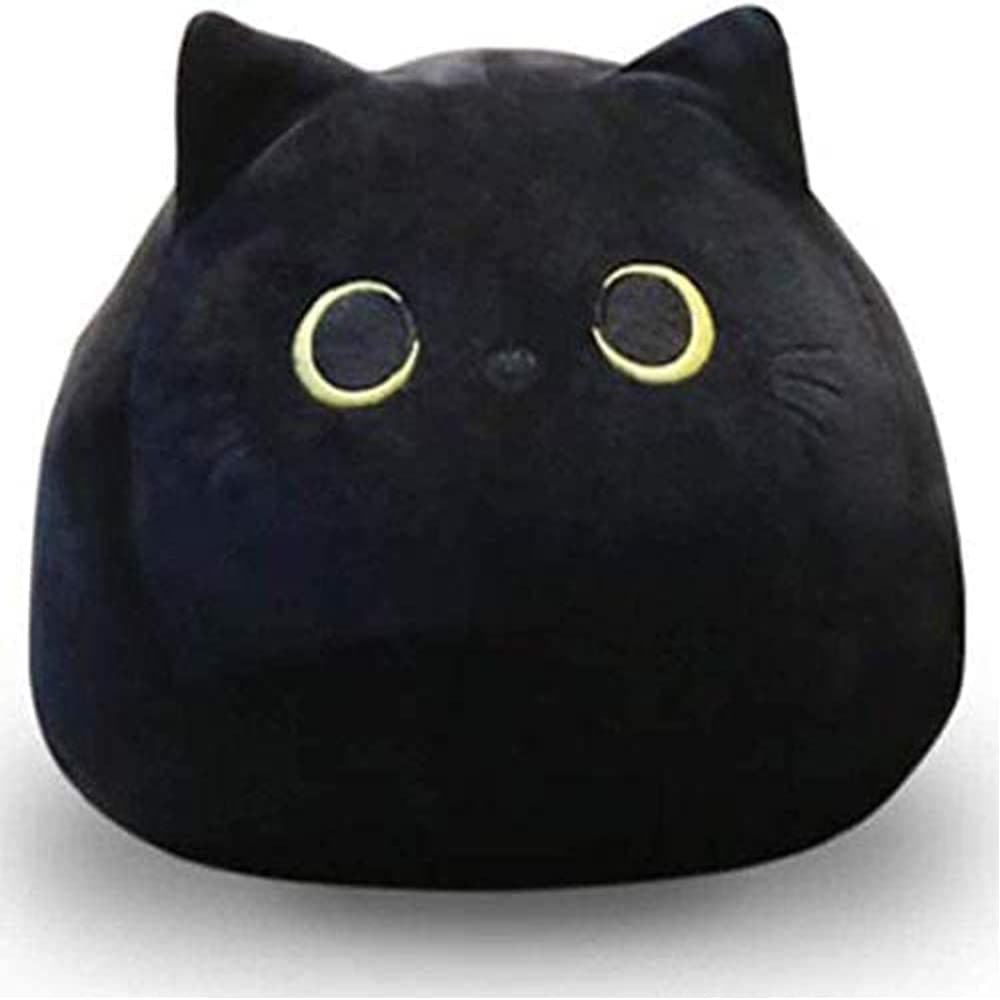 UEncounter Black Cat Stuffed Animal Plush Toy Creative Cat Shape Soft Pillow Toys Gifts Cute Dolls for Girlfriend Kids Baby Girls, 55cm/21.7in