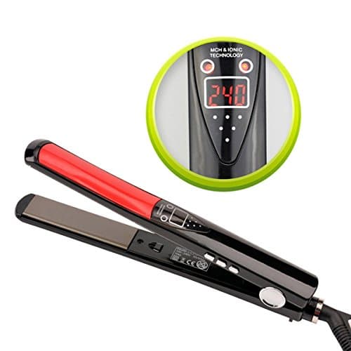 Professional Hair Straightener, szwintec 1 Inch Nano-Titanium Slimmer Flexible Ceramic Hair Straight Flat Iron Digital LCD Display Straightening Styler