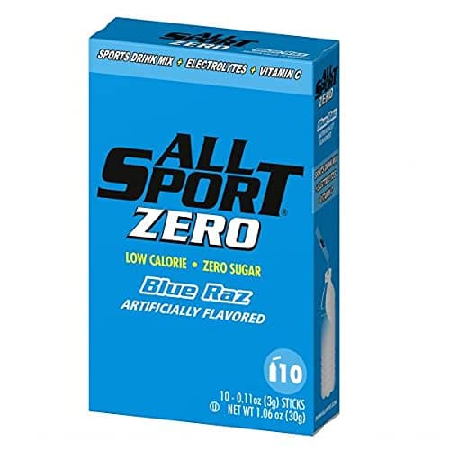 All Sport ZeroSticks, Low Calorie, ZERO Sugar, Electrolyte Sports Drink Mix, Vending Pack (Blue Raz Ice, Pack of 10 (Vending Pack))