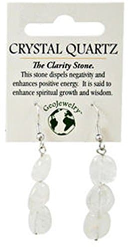 Natural Gemstone Crystal Quartz Triple Nugget Earrings