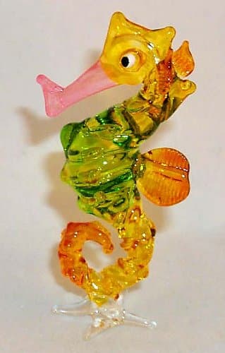 Seahorse, GLASS FIGURINE, colorful appearance Artglass, Small