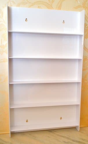 Nail Varnish Display Glass Cabinet, Wall-Mounted for Small Bottles or Collectors' Figurines Made of Acrylic Glass with 5 Shelves White