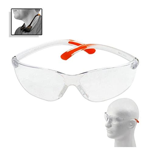 Designer Style ANZI Z87.1 Industrial Safety Glasses - Wrap Around Clear - UV380 Protection - Taiwan