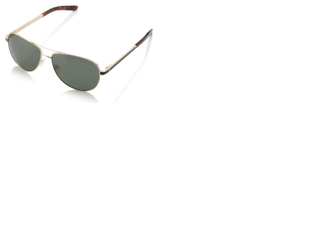 SpeedBird 18k Yellow Gold Plated Aircraft Grade Titanium Aviator Sunglasses Yellow Gold/Brown/Green