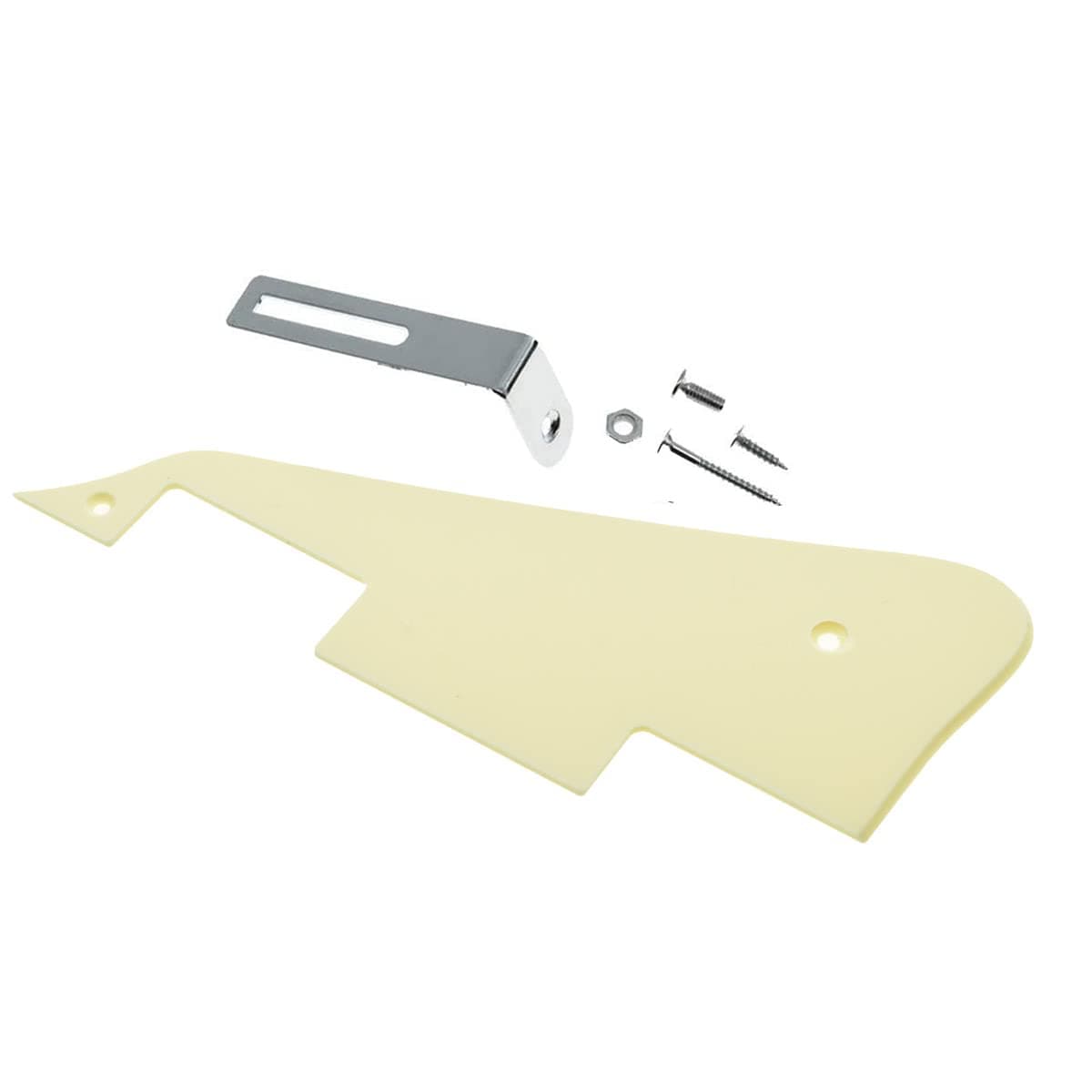 Single Cream 1 Ply LP Guitar Pickguard with Chrome Bracket for Epiphone Les Paul
