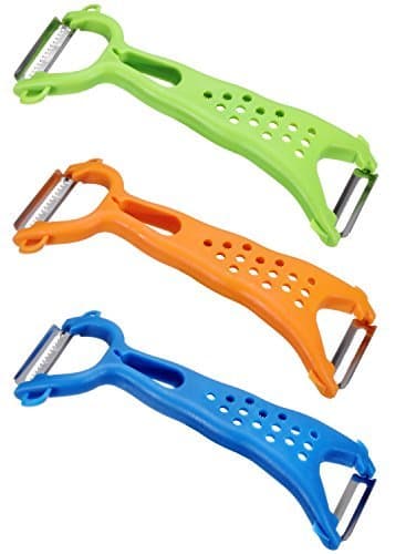 WassonCLAS Vegetable Dual Y Fruit Apple Potato Orange Carrot Veggie Julienne Slicer Sharp Stainless Steel Serrated Blade Peeler Classic Zester Tool 3 Sets Green O