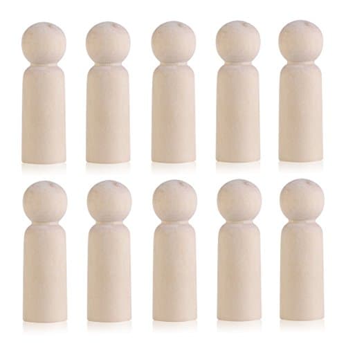 Elegantday Natural Wooden Round Clothespins Peg Doll Pins Unfinished Plain Blank DIY Decorative 4-1/3 Inches (Clothespins,10pcs)