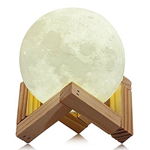 Personalized Night Light 3D Printing Customize Moon Lamp USB Charging Touch Control Brightness Two Tone Moon Light Baby Lamp Gift, Custom Made with Any Name Birthstones Text Picture (7.09 Inch)