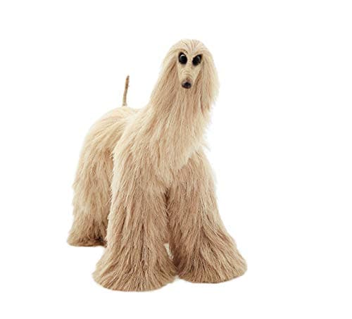 Beige Ombre Afghan Hound Poseable Miniature Cute Plush Collectible Art Doll Needle Felted Dog