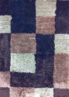 Afro Shag 5 Ft. X 7 Ft. Shaggy Area Rug Design Tetris Brown