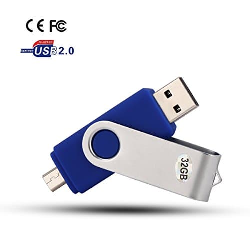 ebtintin 32GB OTG Adapter Flash Drive U-Disk Storage Device with Micro USB for Android Smartphone Blue