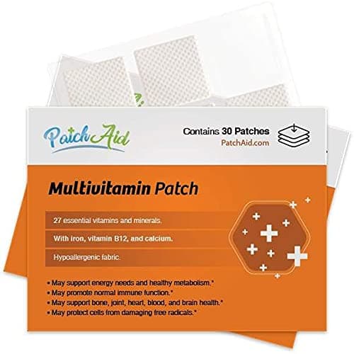 Multivitamin Plus - 30 Daily Topical Patches. 100% Natural & Vegan. Allergy & Filler Free. High Absorption and More bioavailable. Suitable for Sensitive stomachs & bariatric.