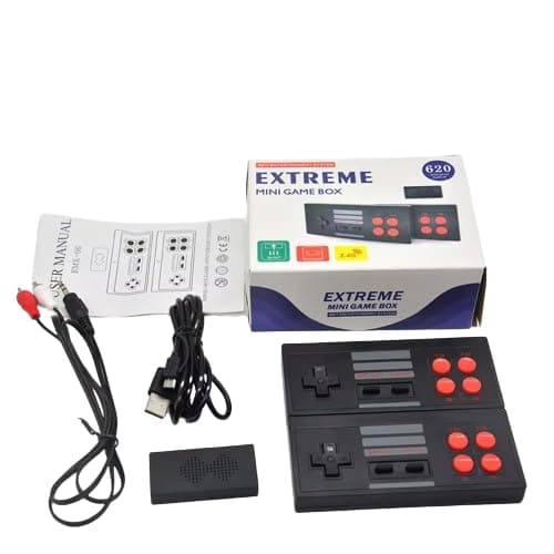 FUNVERSE® Video Games for Kids , Video Game Set for Tv Gaming 2 Player Wireless Extreme Mini Game Box , Plug and Play Wireless HD 1080p TV Retro Video Game for Kids 620 Mini Game Box