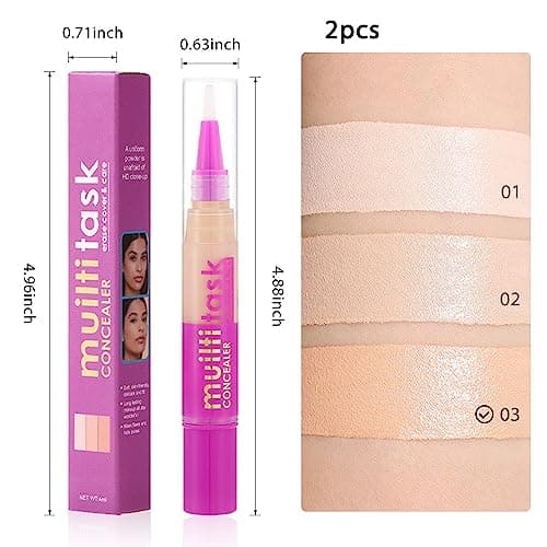 Kaely 2-in-1 Concealer & Brightener Stick, Waterproof Color Correcting Concealer Pen, Full Coverage Liquid Foundation
