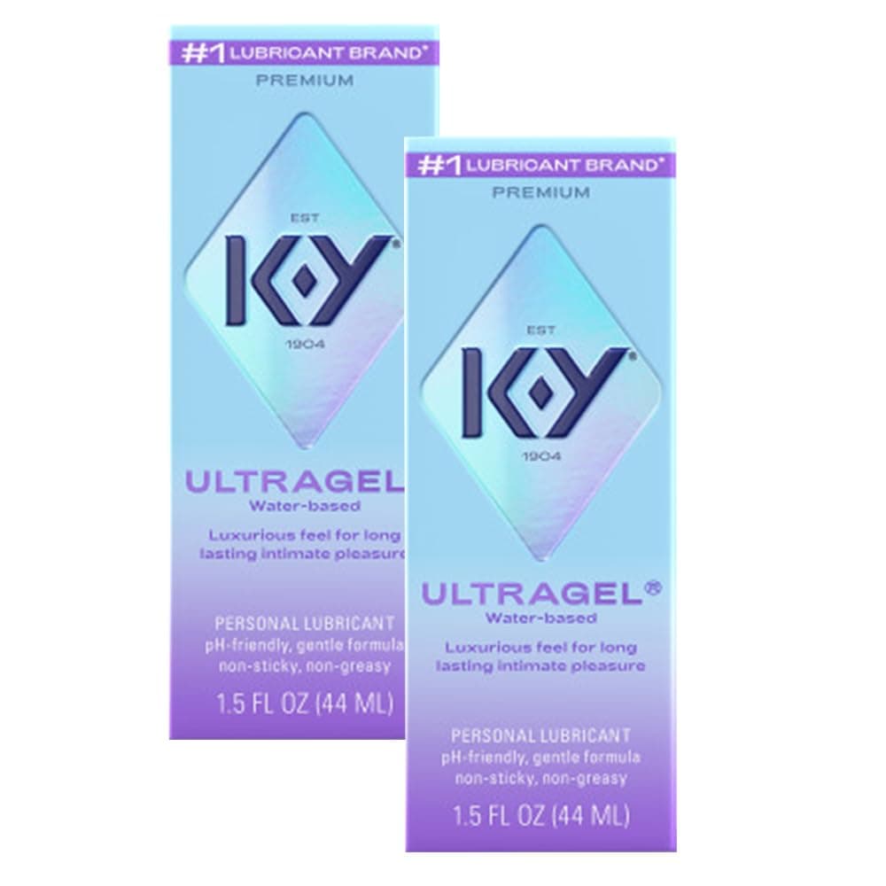 Ultragel Premium Water-Based Body Friendly Formula 1.5 Fl Oz. Personal Lubricant for Wetter Sex for Men, Women and Couples & Safe to Use with Latex Condoms (2 Pack)