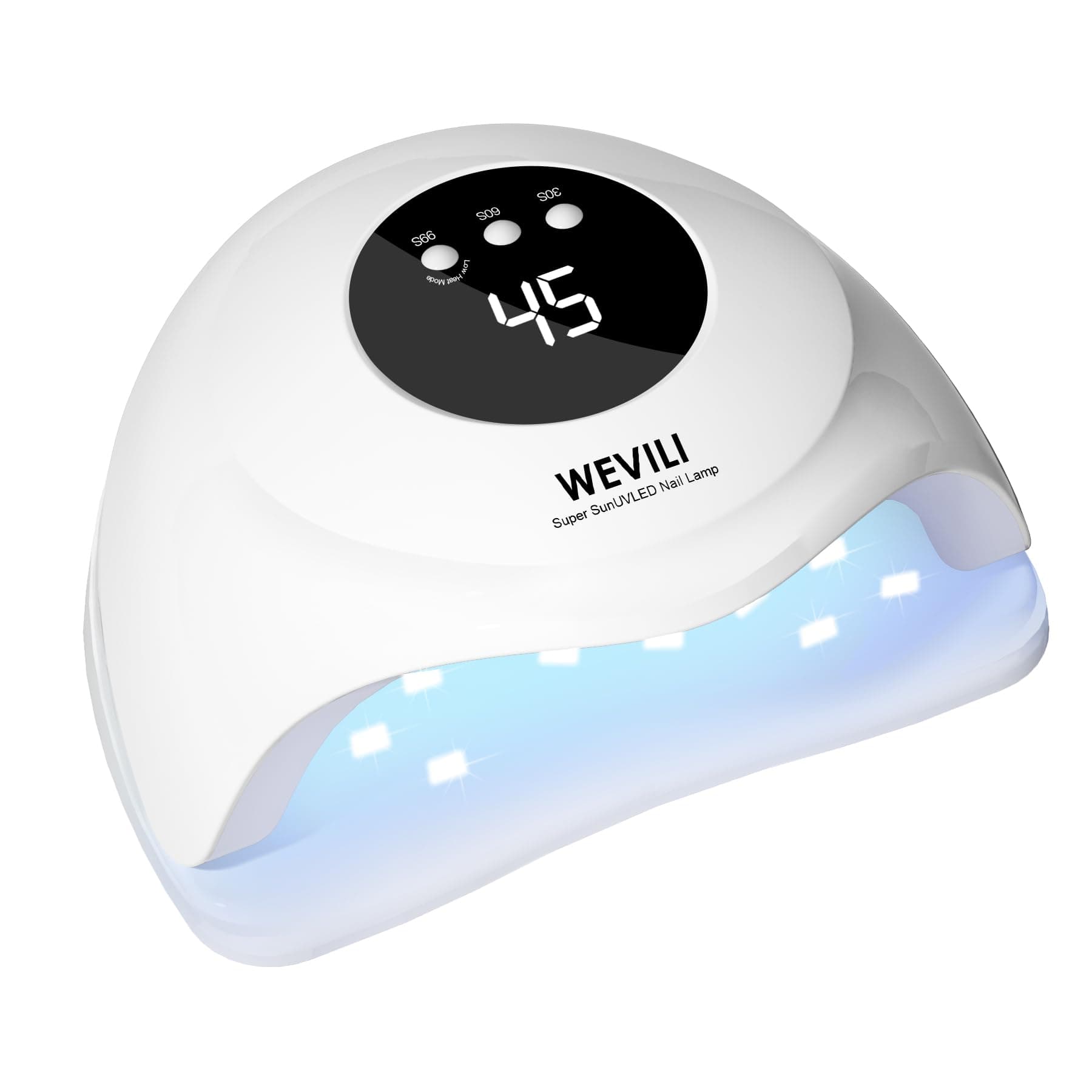 WEVILI 72W UV Nail Lamp, UV Light for Gel Nails with Smart Sensor, 3 Timer Settings & LCD Display, Portable Fast Curing Nail Dryer for Salon and Home Use (White)