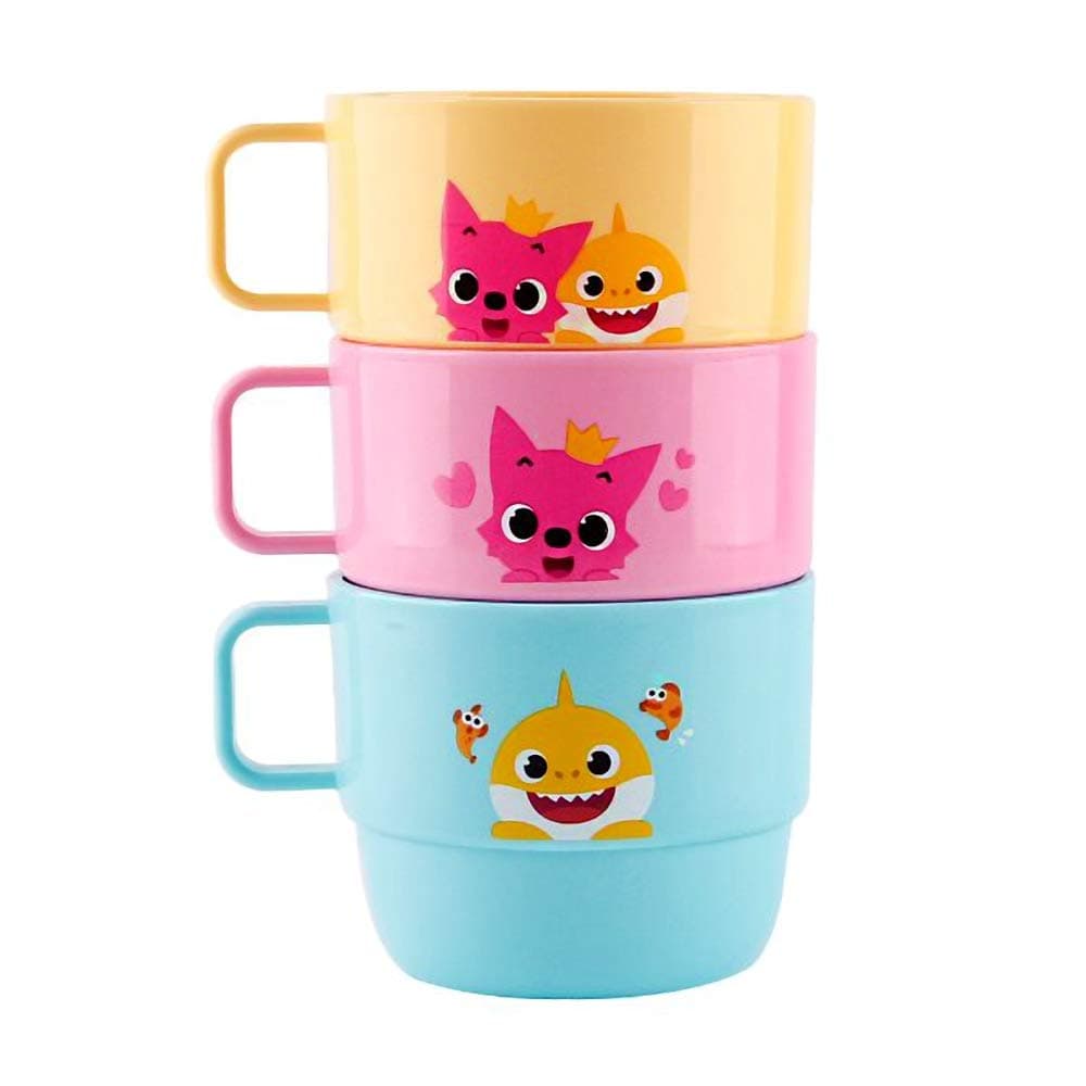 PINKFONG Baby Shark Cup with Handle-3P Family Plastic Cups (230ml)