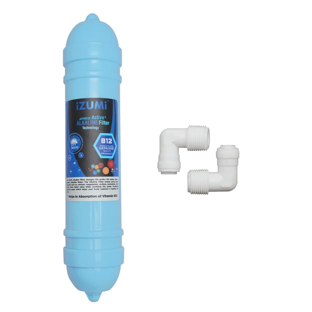 Aqua Neo Antioxidant Alkaline Water in-Line Filter, 2" Diameter x 8" Long with 1/4" Connectors, Long Life-Time of 6-12 Months and Natural Rock for All Type of Water Filter & Purifiers