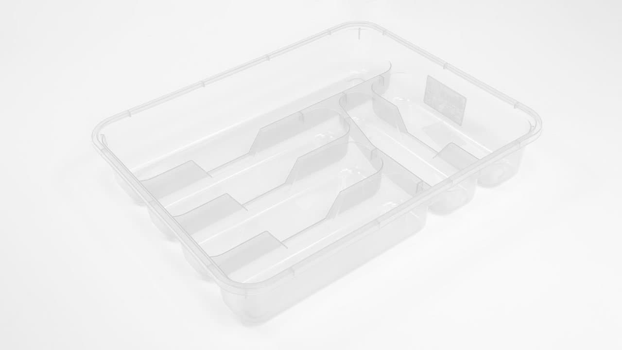 All Sizes Cutlery Tray Box Insert Cabinet (38.5x31x6.7cm, Transparent)