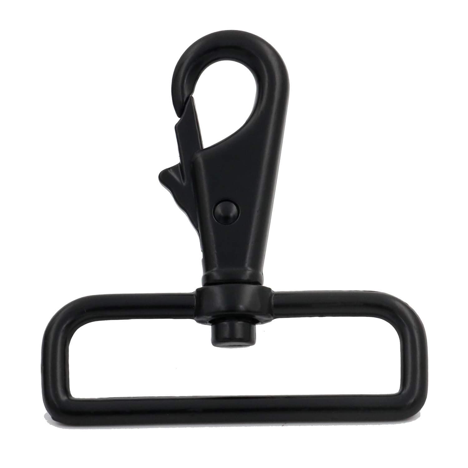 Tianbang Black 2" Inside Diameter D Ring Lobster Clasp Claw Swivel Eye Lobster Snap Clasp Hook for Strap Pack of 4