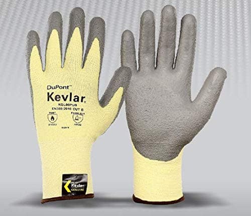 Dupont Kevlar PU Coated, Moderate Cut & Thermal Protection Gloves - Black, Size M, Multicolored
