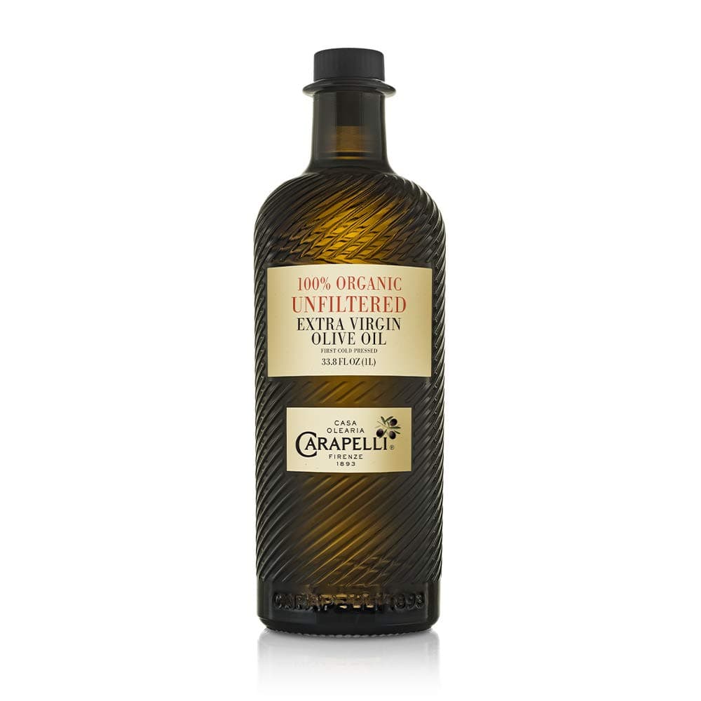 Unfiltered Organic Extra Virgin Olive Oil: First Cold-Pressed EVOO – 33.8 Fluid Ounces (1 Liter)