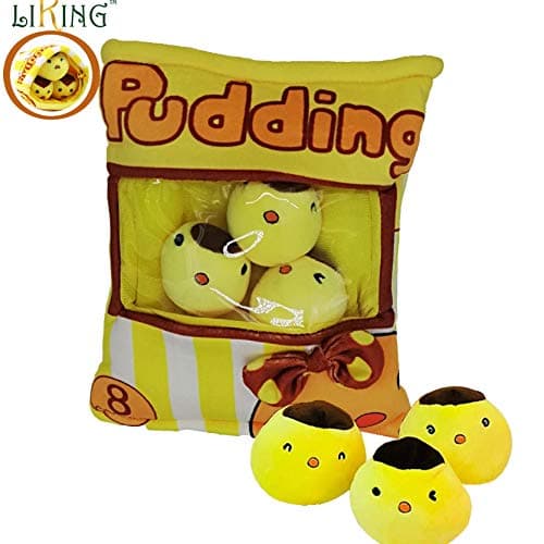 liking Pudding Pillow Stuffed 3pcs Chickens Thanksgiving Japanese Snack Pillow Ins Popular Pudding Pillow Bag for Mobile Wallet (Pudding Pillow Chicken)