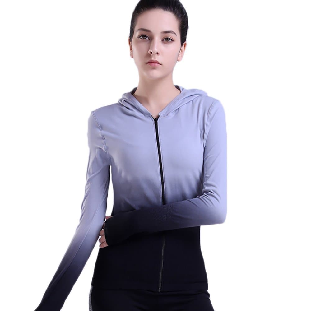 Omysi Yoga Hoodie Women’s Quick Dry Running Exercise Gradient Top - Very Small