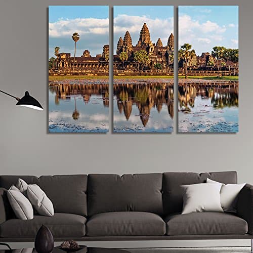 Canvas Print Wall Art - Ancient Khmer Architecture, Angkor Wat, Cambodia- Home Decoration , Prints on canvas in High Definition, Framed and Stretched Ready to Hang