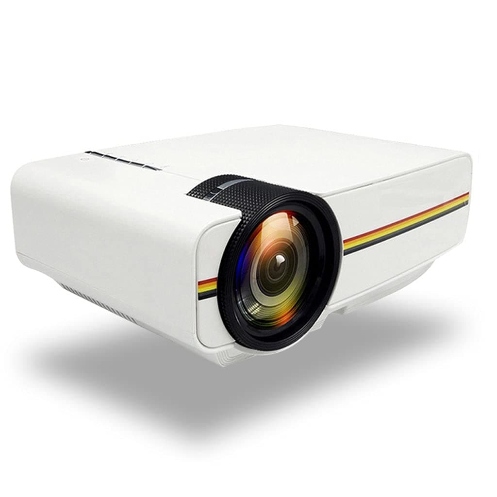 UXZDX CUJUX Upgrade Mini Projector 1080P 1800Lumen Portable LCD LED Projector Home Cinema USB Compatible 3D Beamer (Color : White, Size : YG400)