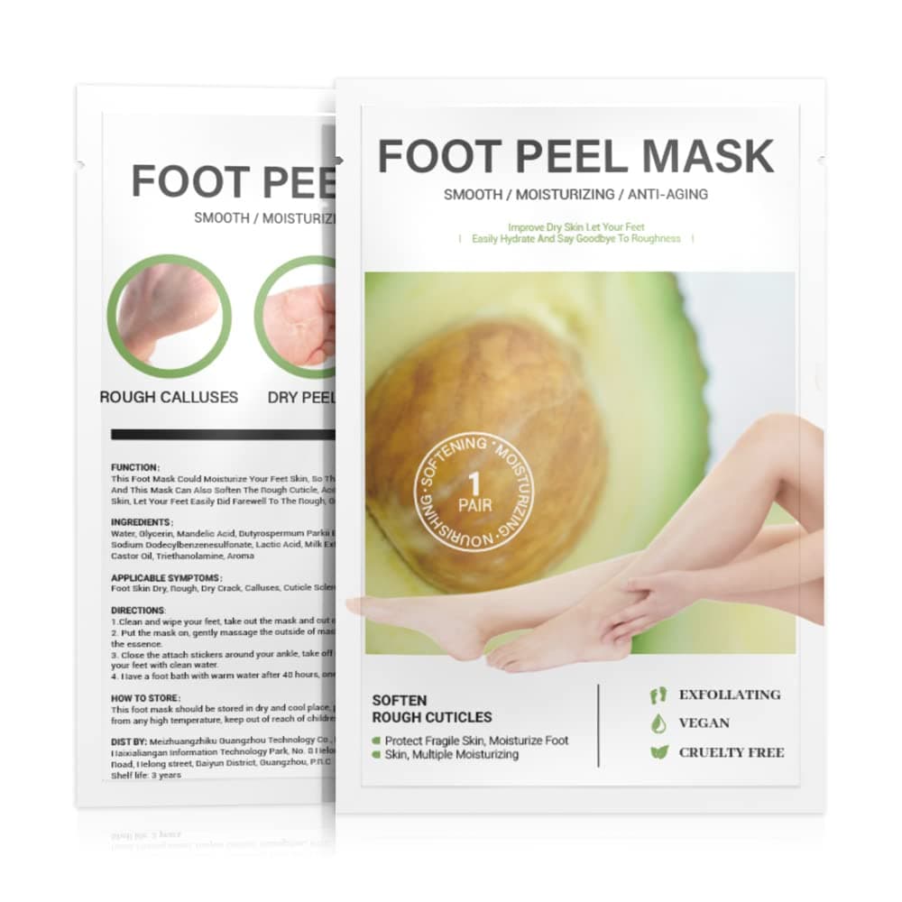 Foot Peel Mask for Dry Cracked Feet(1 Pair) - Exfoliating Feet Mask Peel with Natural Avocado Extract for Dry,Cracked Heels and Removing Dead Skin F