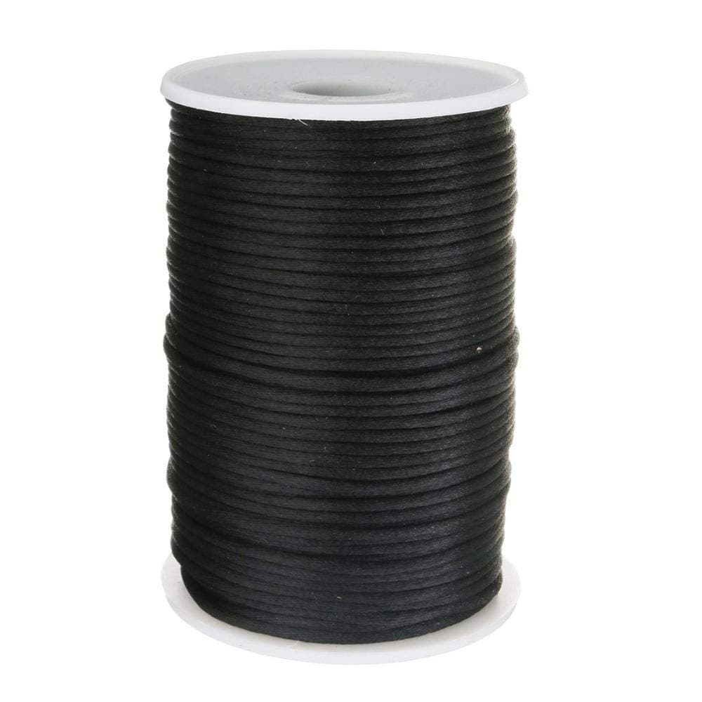 100 Yards/Roll Braided Nylon Cord 2mm Different Color for Aluminum Blind Shade, Gardening Plant and Crafts (Black)