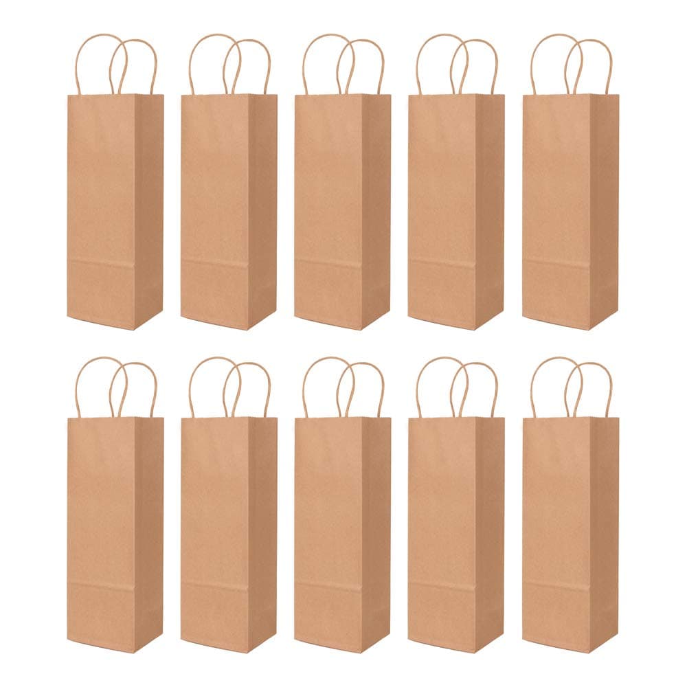 ewtshopbottle sachets, set of 10 made of sturdy craft paper, gift bags, wine bottle bags