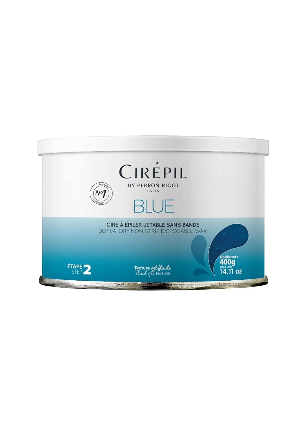Cirepil - Blue - 400g / 14.11 oz Wax Tin - Unscented - Fluid Gel Texture - All-Purpose & All Hair Types - Low-Temp - Ideal Bikini or Brazilian - Easy Removal, No Strips Needed