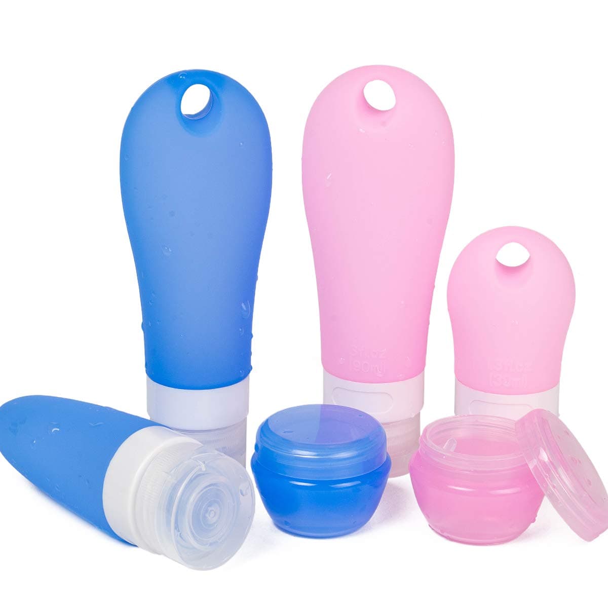 Silicone Travel Bottle, Elebor Portable Squeezable Refillable Bottles Containers Travel Bottles Organizers for Shampoo,Lotion, Cream, Toiletries, TSA Airline Approved